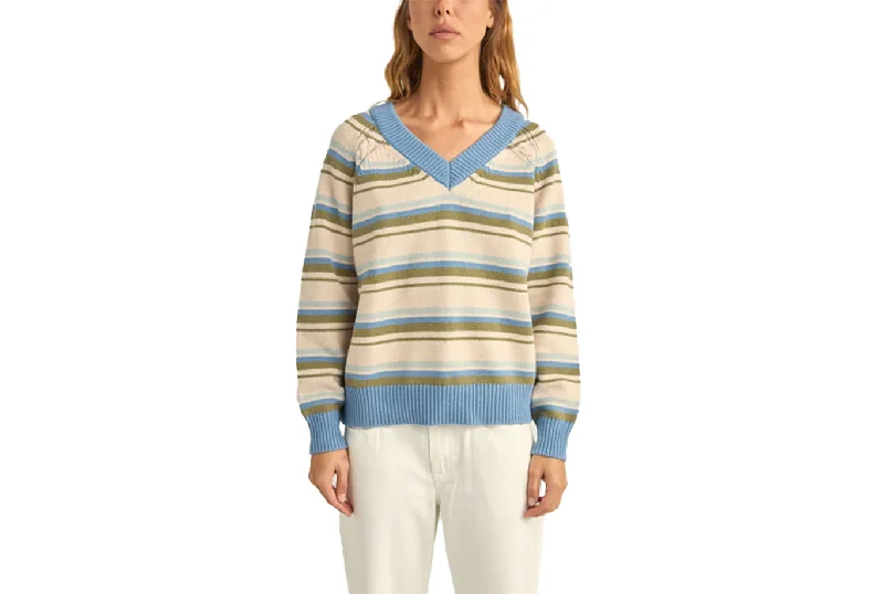 DISTANT SHORES STRIPED SWEATER Glossy Satin Silk
