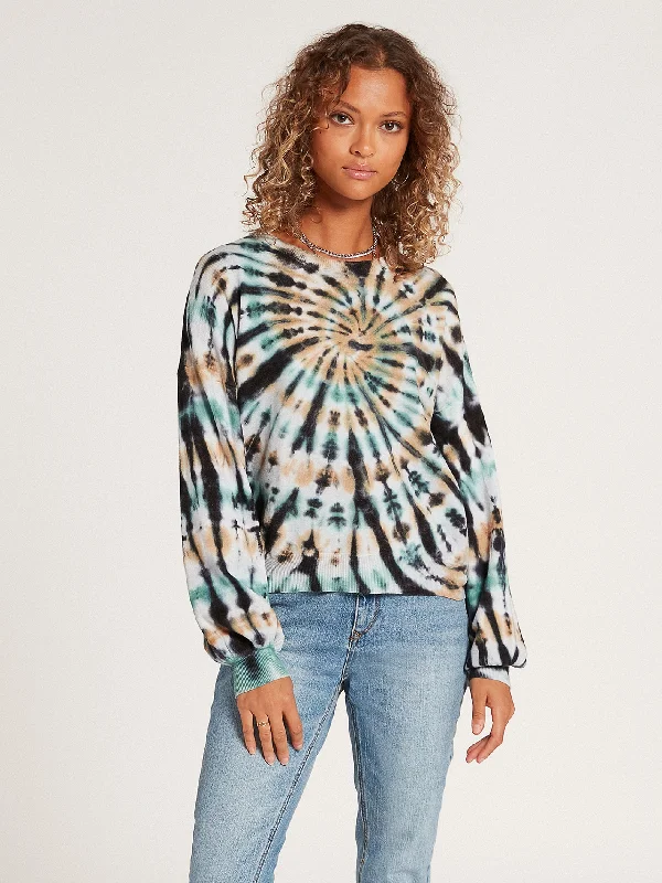 Dye Tying Crew Neck Sweater - Multi Oversized Loose Flowy