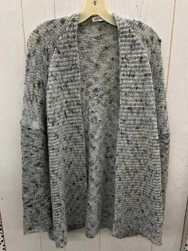 HeartLoom Gray Womens Size XS/S Sweater Elasticated Padded Insulated