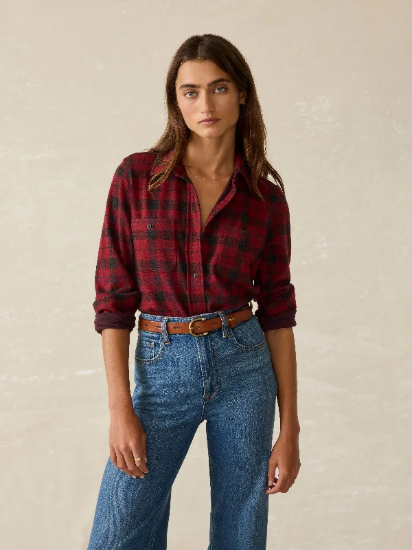 Legend™ Sweater Shirt - Cherry Creek Plaid Zippered Front Buttoned Front Snap Front
