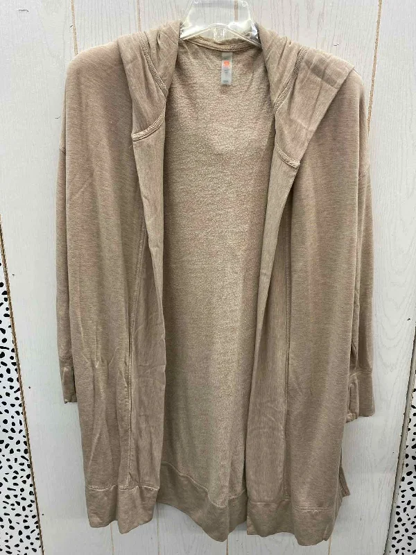 Mono b Tan Womens Size L/XL Sweater Fleece Sweater Nylon Polyester