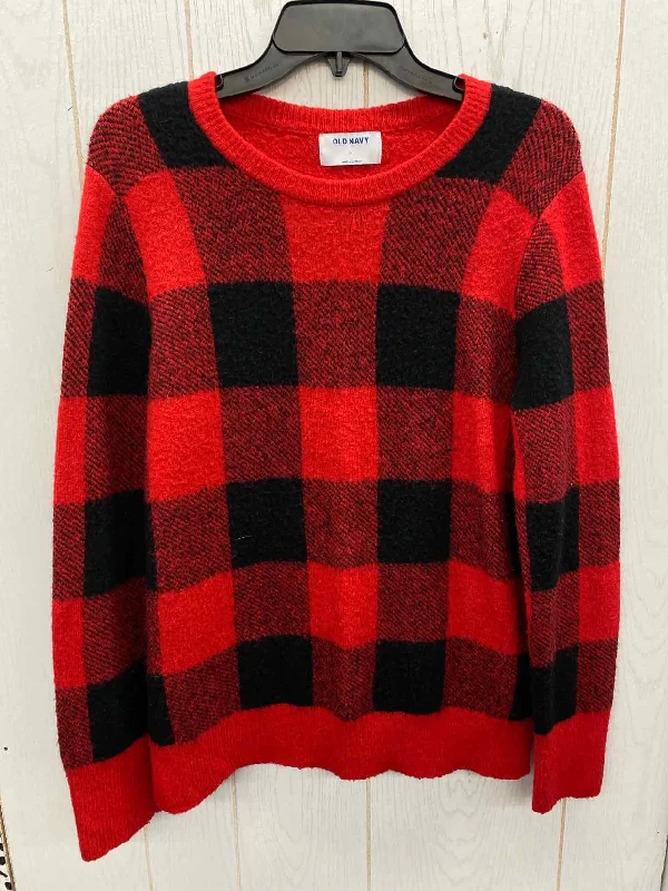 Old Navy Black Womens Size L Sweater Plaid Sweater Polka Dot Checkered