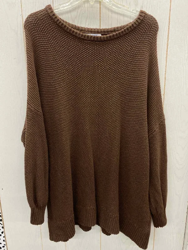 Old Navy Brown Womens Size XL Sweater Boat Neck Shawl Collar Notched Collar