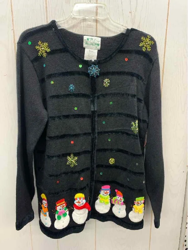 Quacker Factory Black Womens Size Small Sweater Boat Neck Shawl Collar Notched Collar Quacker Factory Black Womens Size Small Sweater Boat Neck Shawl Collar Notched Collar
