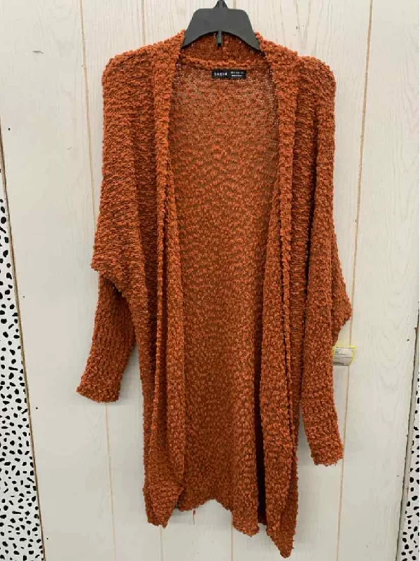 Shein Orange Womens Size M Sweater Terry Blend Velvet Blend Canvas Blend