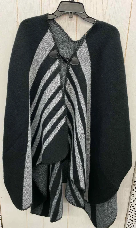 Soft Surroundings Black Womens Size OS Sweater Turtle Neck Boat Neck Asymmetrical Neck