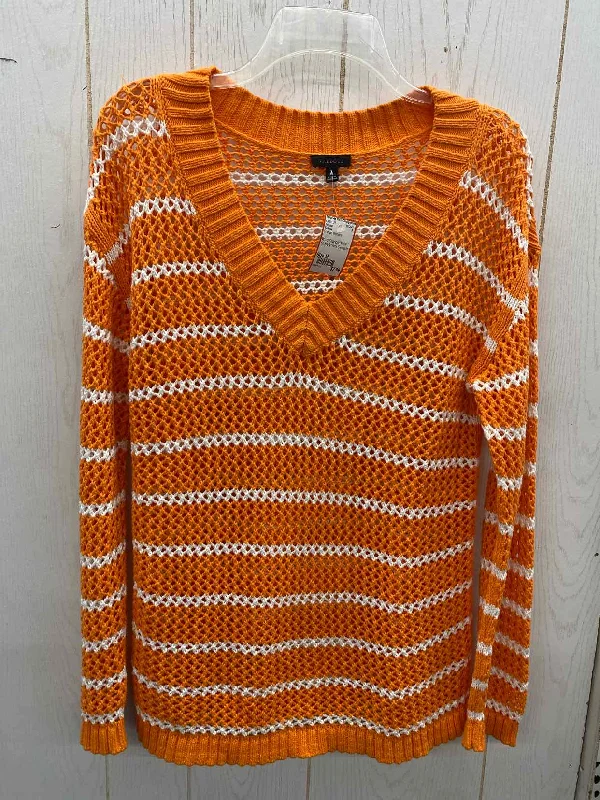 Talbots Orange Womens Size M Sweater Fitted Slim Tailored