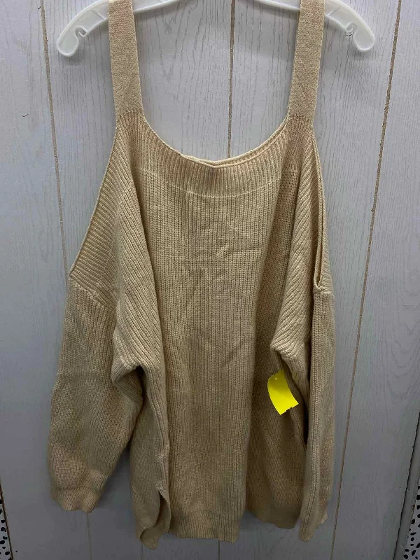 Tan Womens Size XXL Sweater Machine Wash Dry Clean Hand Wash