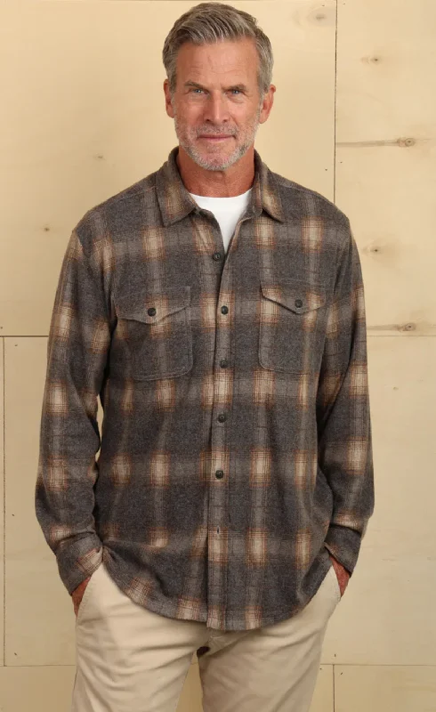 Tru Grit Mojave Plaid Sweater-Knit Shirt Modern Contemporary Chic