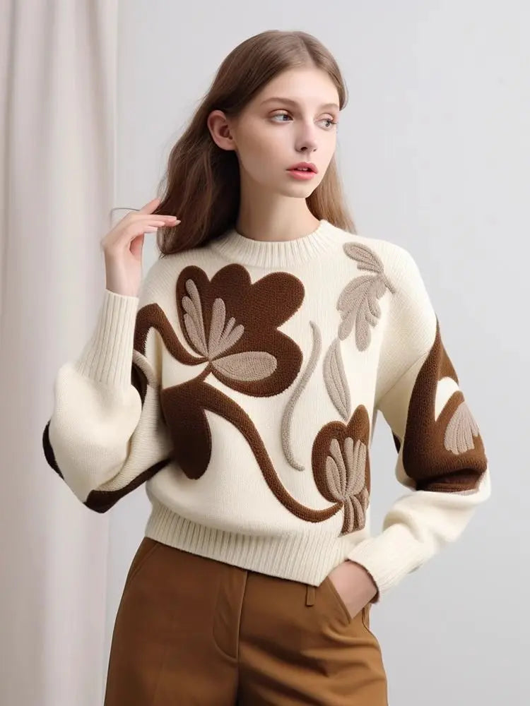 Women Vintage Slouchy Sweater with Matching Top Elasticated Padded Insulated