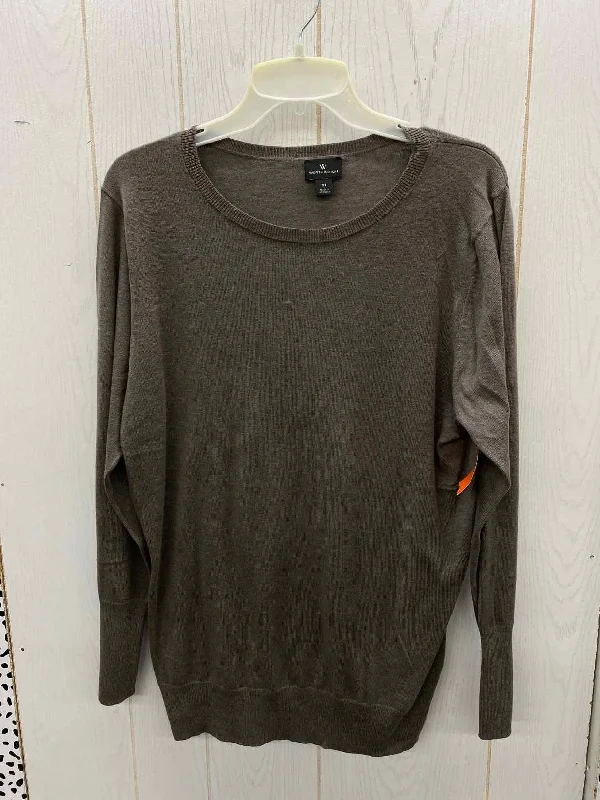 Worthington Taupe Womens Size XL Sweater Chenille Blend Fleece Blend Nylon Blend