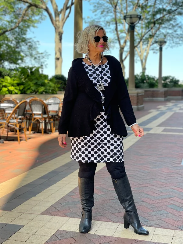 CAROLINE RUFFLE  SWEATER Turtle Neck Boat Neck Asymmetrical Neck
