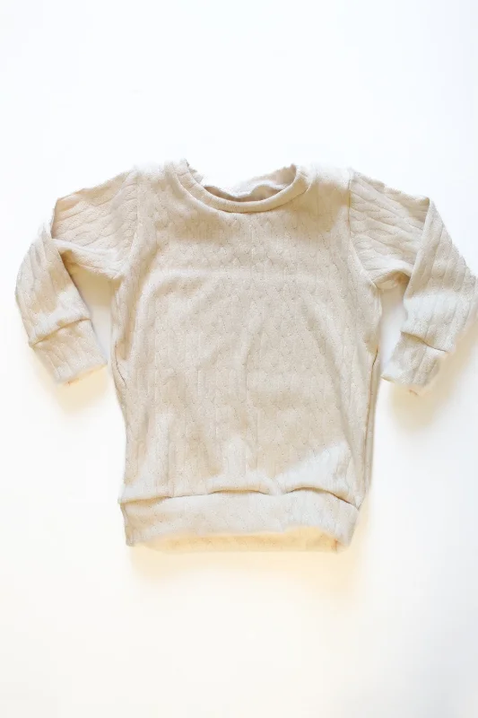 Cream Slouchy Sweater Chenille Blend Fleece Blend Nylon Blend