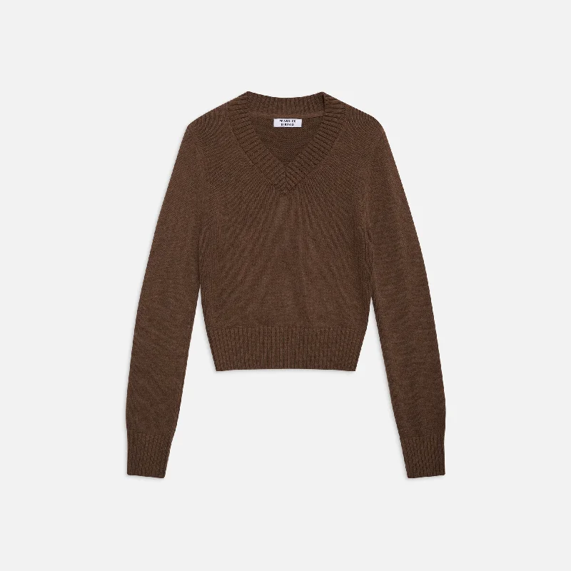 Frankies Bikinis Rowe Sweater - Maple High Neck Crew Neck V-Neck