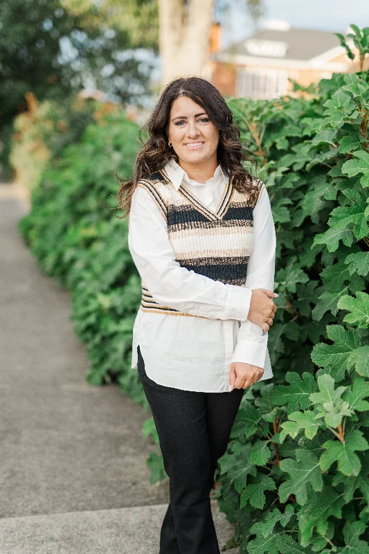 Kaycee Sweater Vest Front Pockets Side Pockets Patch Pockets