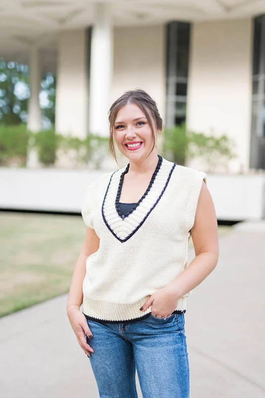 Kinsley Sweater Vest Toggled Drawstring Belted