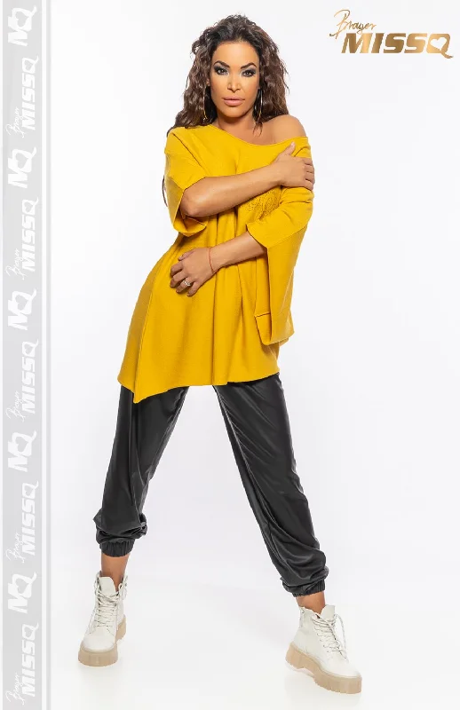 MissQ Off the Shoulder Sweater Solid Color Striped Floral Print