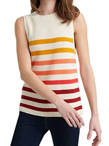 Ombre Striped Sleeveless Sweater Anti-Pilling Anti-Shrink Durable