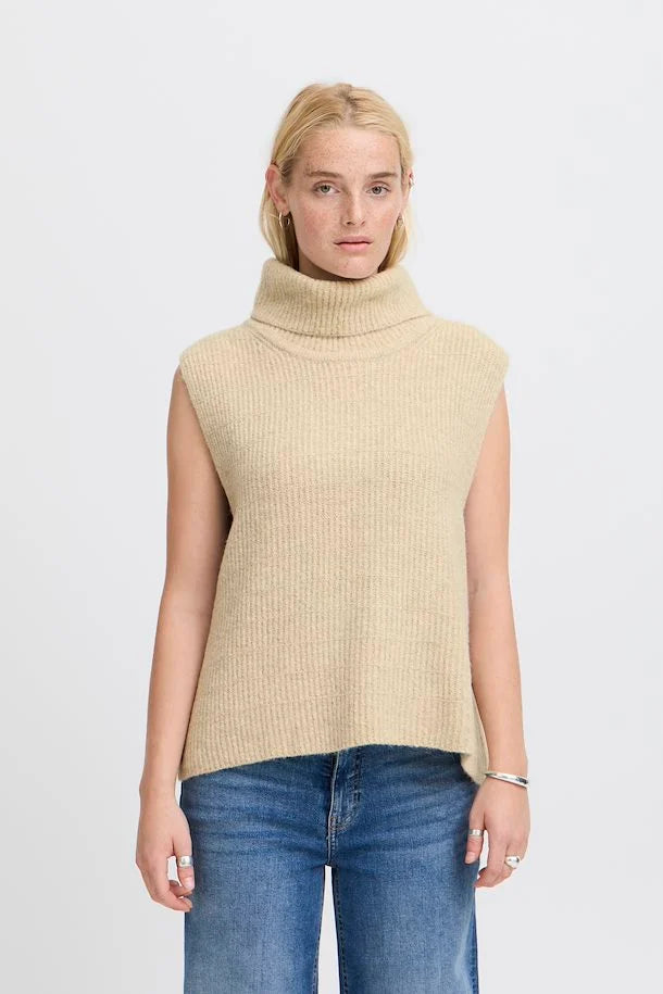 Sidonie Turtleneck Sleeveless Sweater Machine Wash Dry Clean Hand Wash