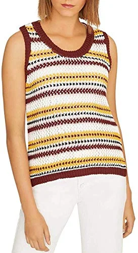 Sunland Stripe Cotton Sleeveless Sweater Modern Contemporary Chic