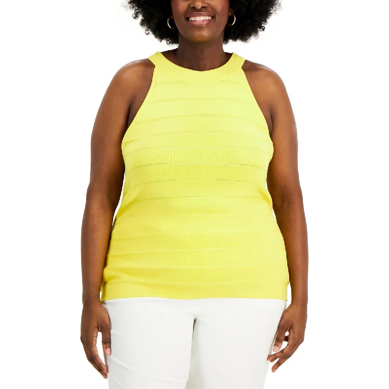 Anne Klein Womens Plus High Neck Knit Tank Top Sweater Lightweight Heavyweight Midweight Anne Klein Womens Plus High Neck Knit Tank Top Sweater Lightweight Heavyweight Midweight