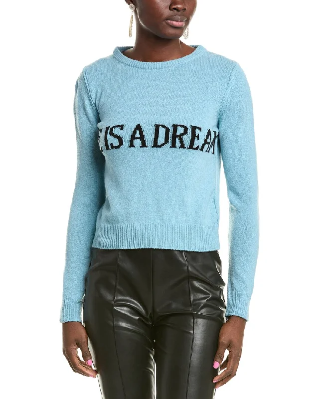 Alberta Ferretti Cashmere & Wool-Blend Sweater Mesh Blend Leather Blend Suede Blend