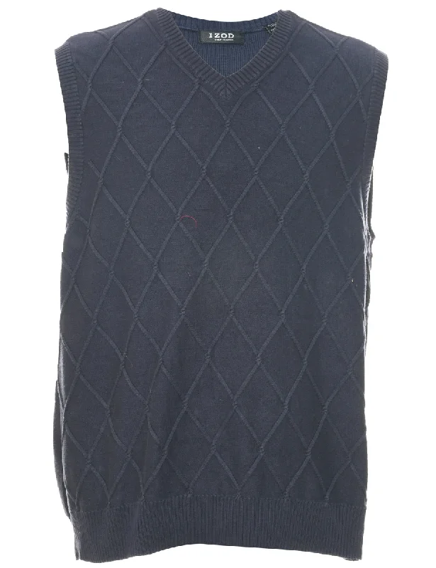 Izod Sweater Vest - L Silk Blend Satin Velvet
