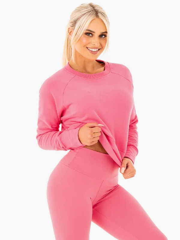 Motion Sweater - Pink Lemonade Turtle Neck Boat Neck Asymmetrical Neck
