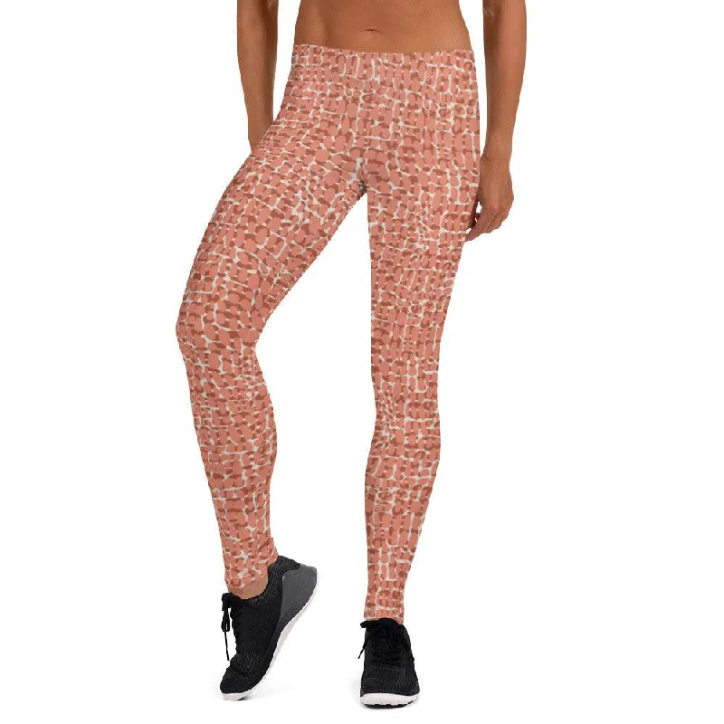 Copper Animal Print Women's Mid-Rise Leggings