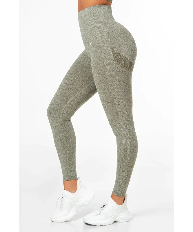 Famme Peach Scrunch Seamless Leggings Green