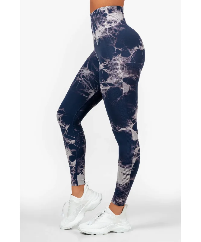 Famme Purple Tie Dye Scrunch Leggings