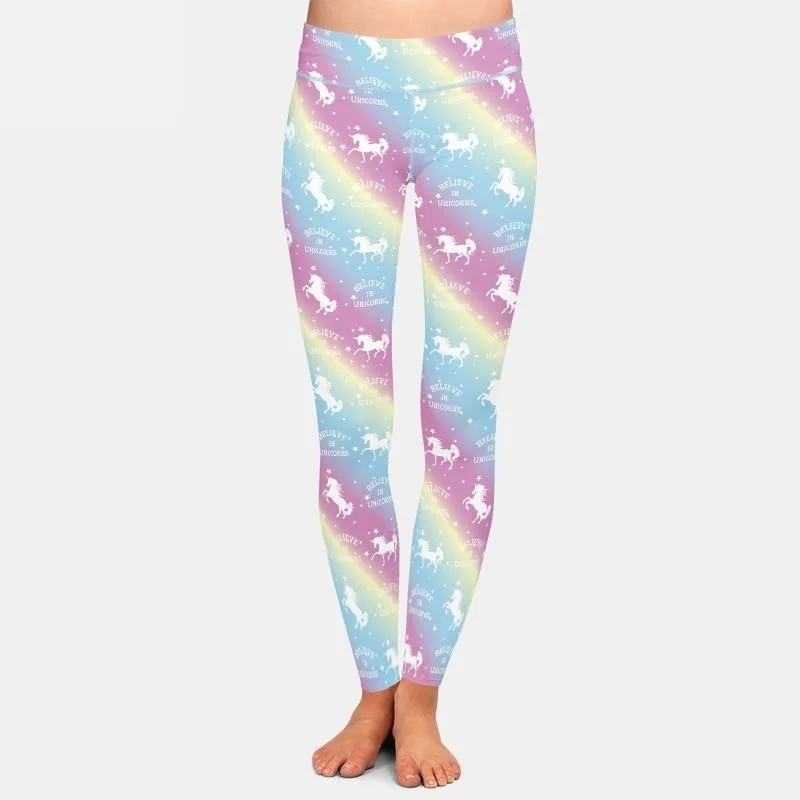 Ladies 3D Assorted Unicorns Printed Leggings