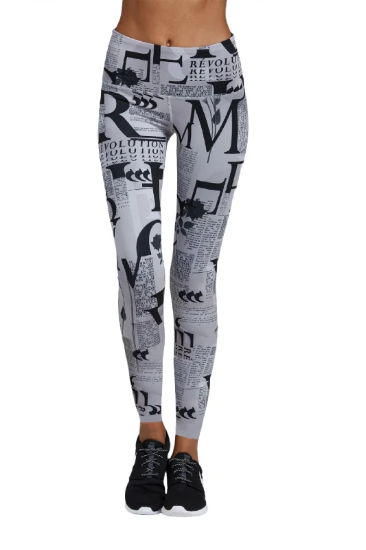 Noli Yoga Revo Legging News Paper Print