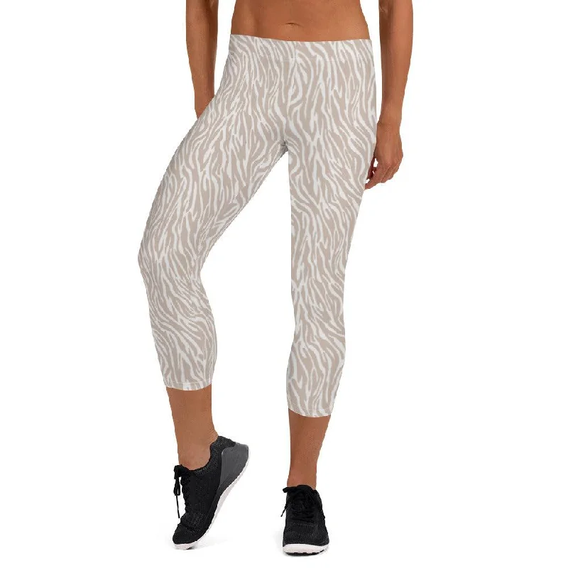 Off-White Animal Print Women's Capri Leggings