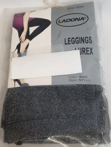 Sabia -- Women's Fashipn Lurex Leggings -- Black/Silver