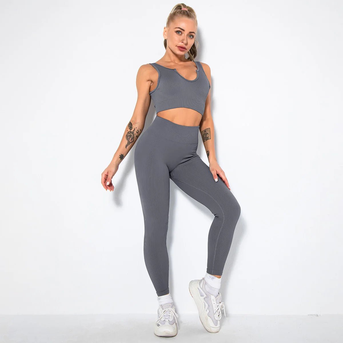 v-bra+Leggings-grey