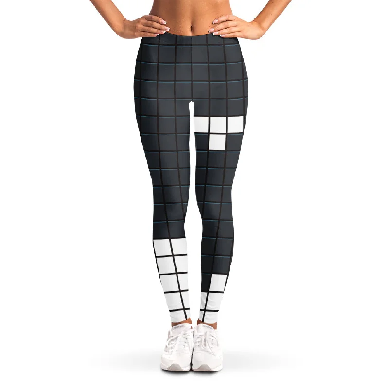 White Brick Puzzle Video Game Print Women's Leggings