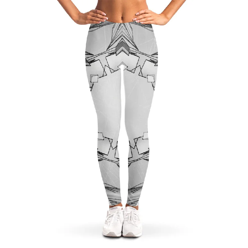 White Kaleidoscope Print Women's Leggings