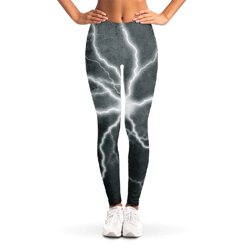 White Lightning Print Women's Leggings