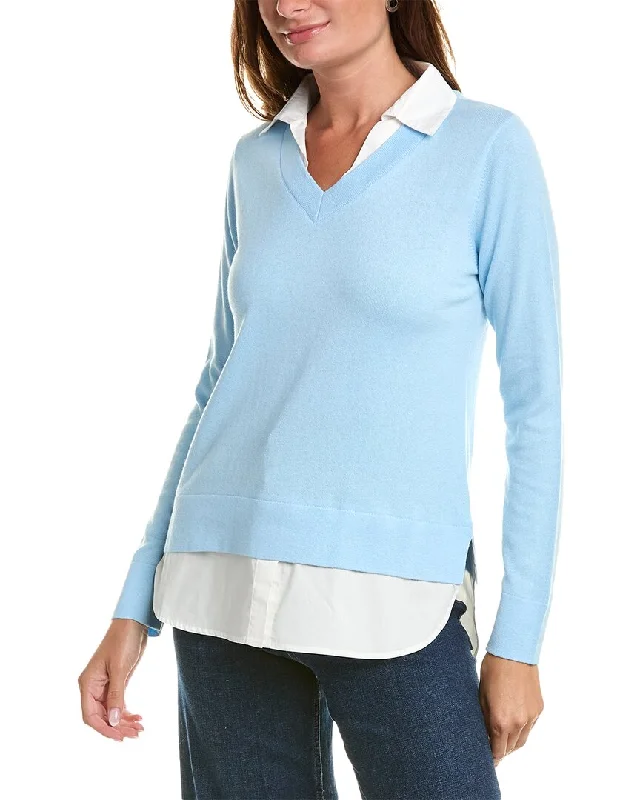 Alashan Cashmere Montage Shirttail Cashmere-Blend Sweater