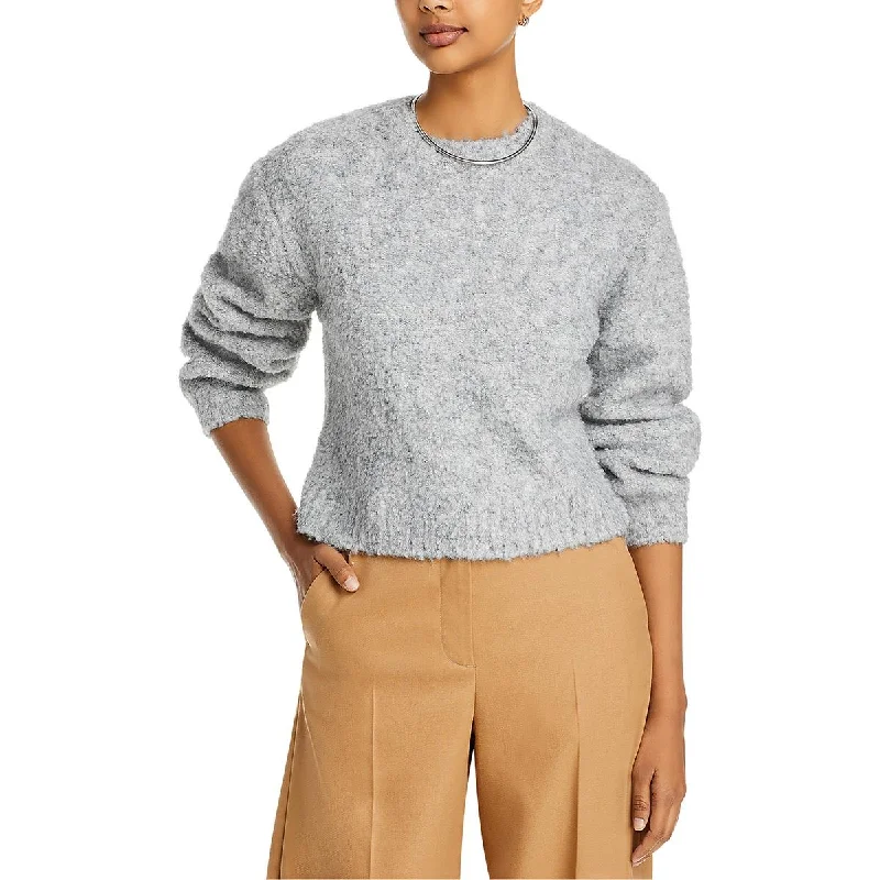 Bella Dahl Womens Wool Blend Ribbed Trim Crewneck Sweater