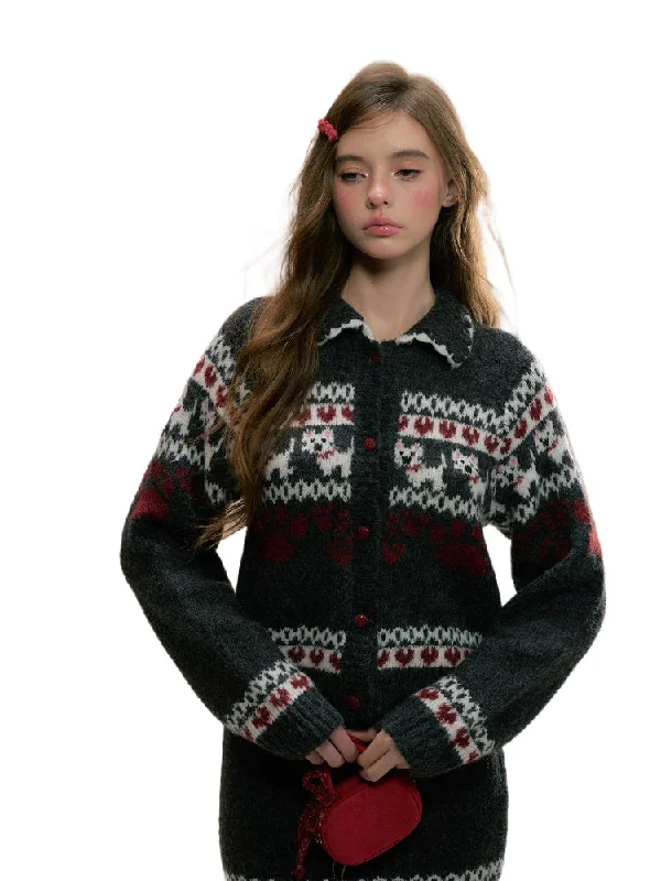 Fair Isle Westie Sweater & Skirt Set