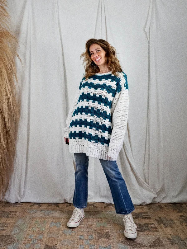 Handknit Chunky Crosshatch Sweater