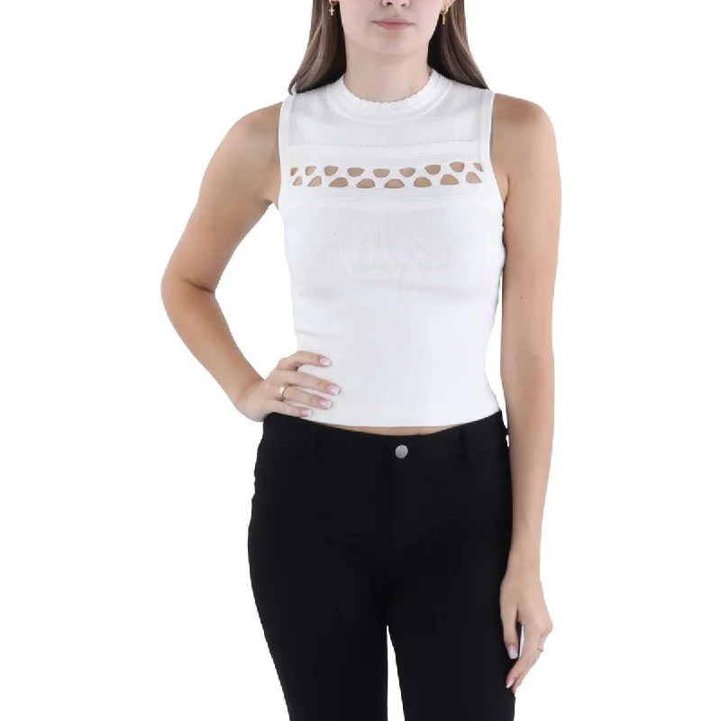 Marciano Womens Lucca Cut-Out Scalloped Tank Top Sweater