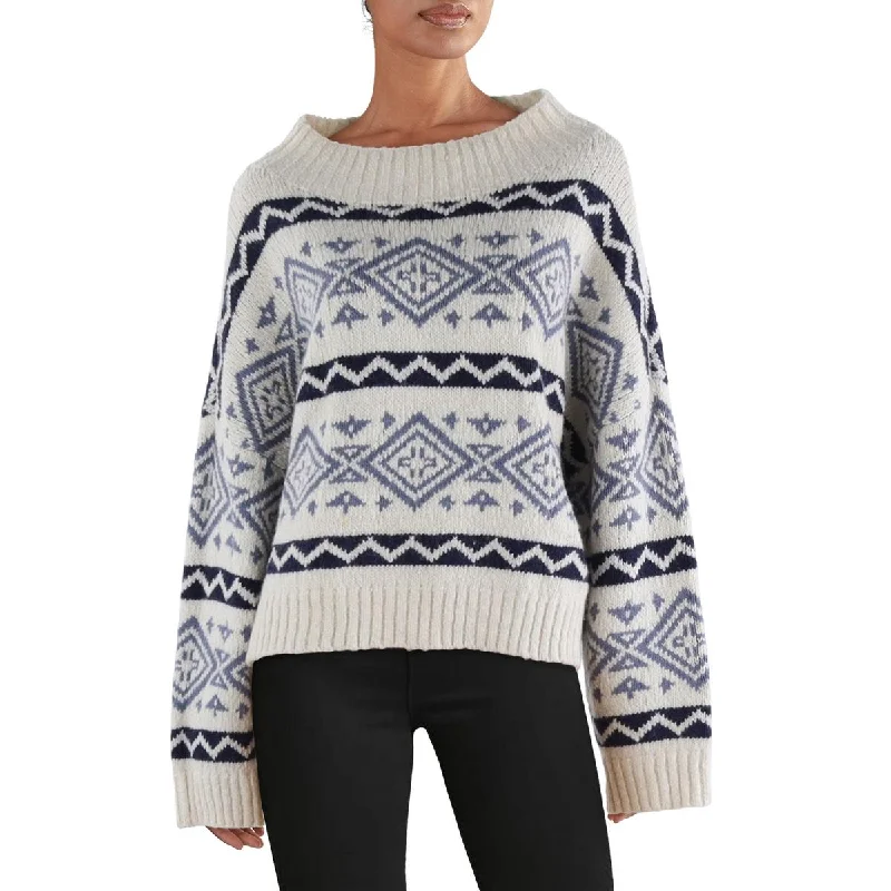 Polo Ralph Lauren Womens Wool Fair Isle Mock Turtleneck Sweater