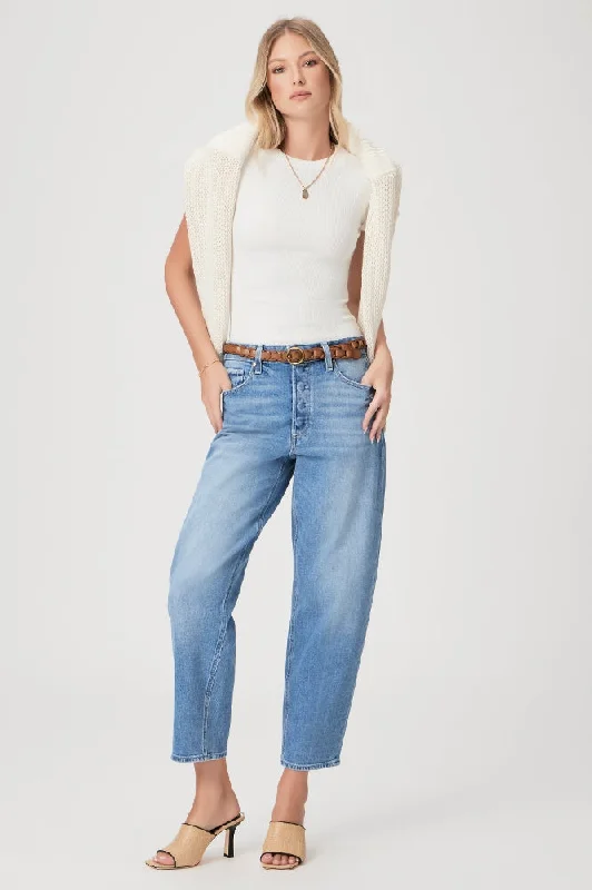 Alexis Covered Button Fly Jeans in Exhibition Distressed