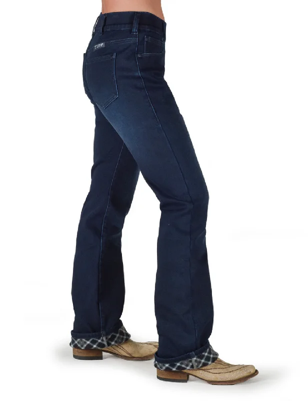 Cowgirl Tuff Pull On Flannel Jeans