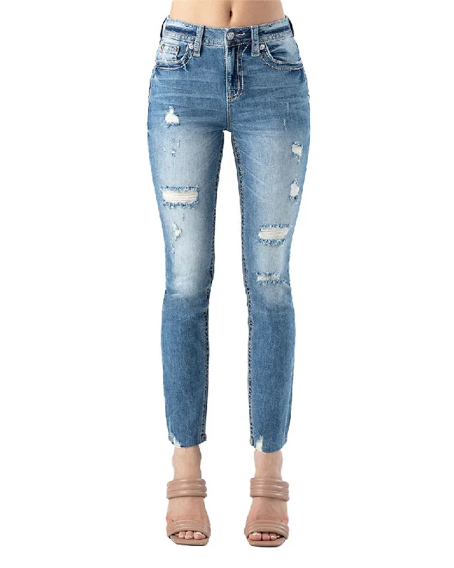 Women's High Rise Slim Straight Jeans