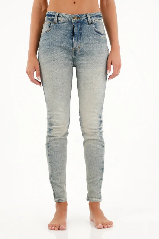 Women's Mid-Rise Super Slim Blue Jeans