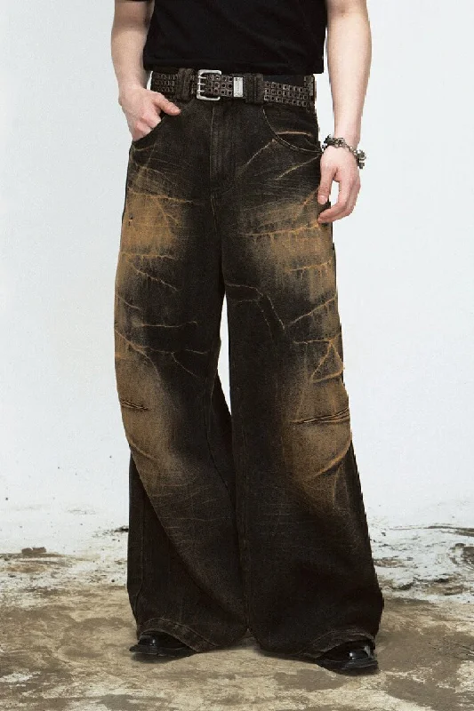 Lightning Crackle Wide-Leg Jeans